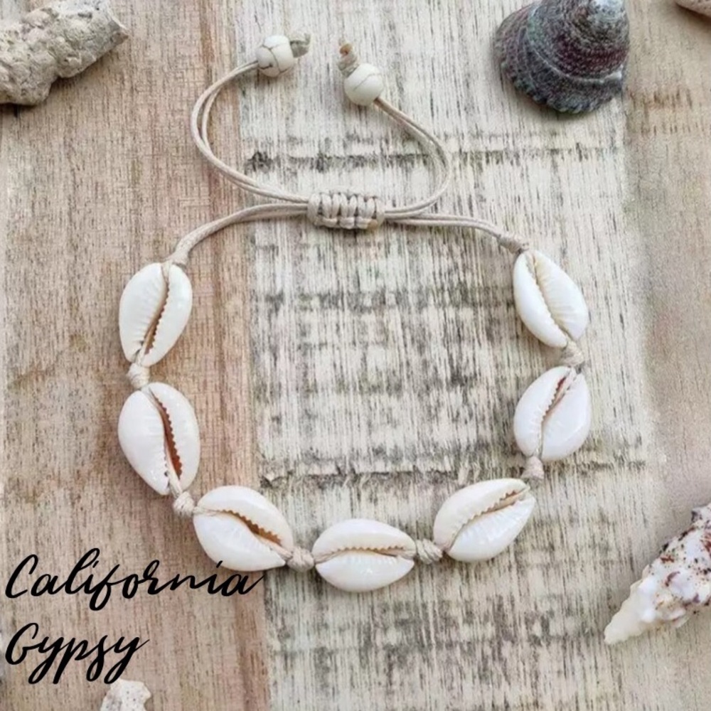 Beach Boho hippie conch shell bracelet/ anklet - Picture 1 of 5
